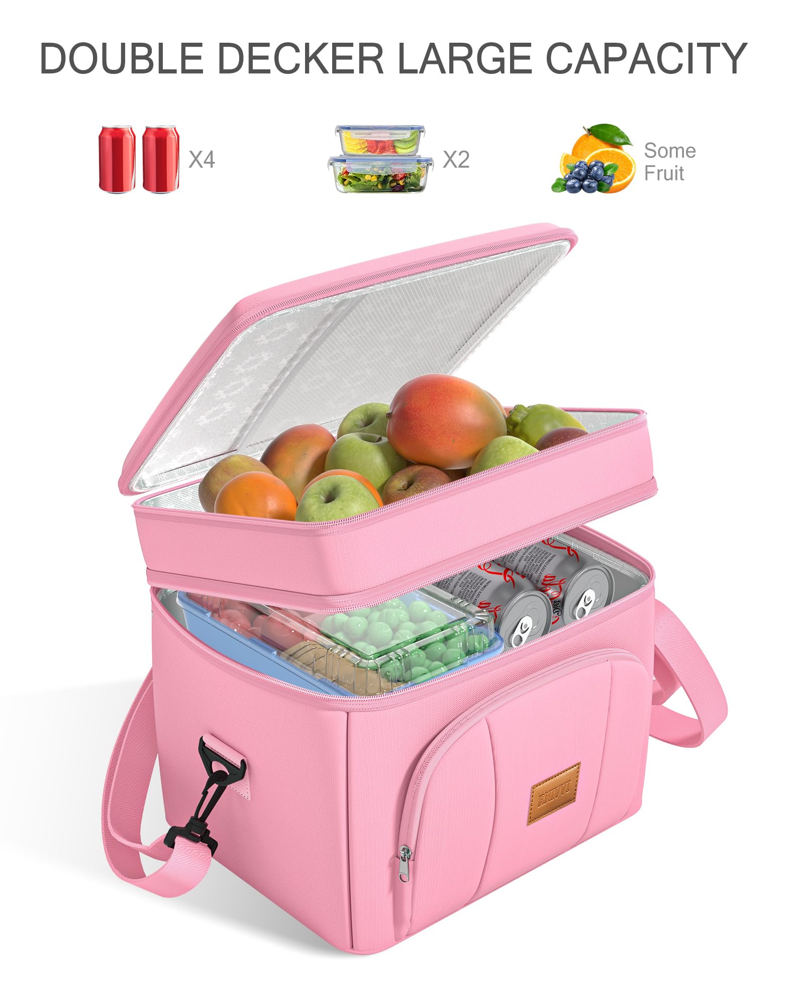 Rnivvi lunch box double-decker setup keeps meals neatly separated for busy days.