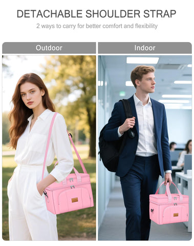 Rnivvi lunch box shoulder strap design offers comfortable carrying options.