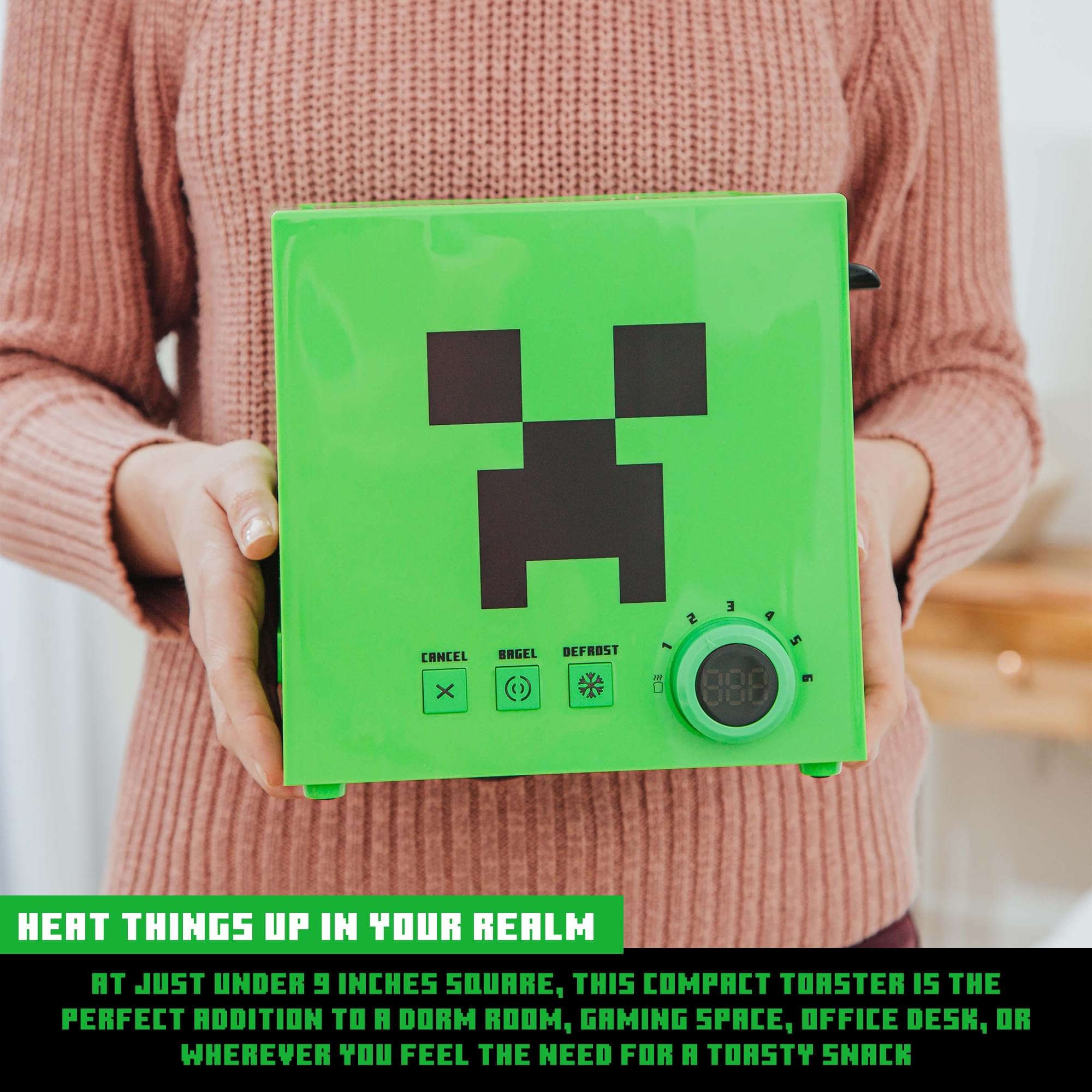 Bagel setting in action on the Creeper toaster for wider items