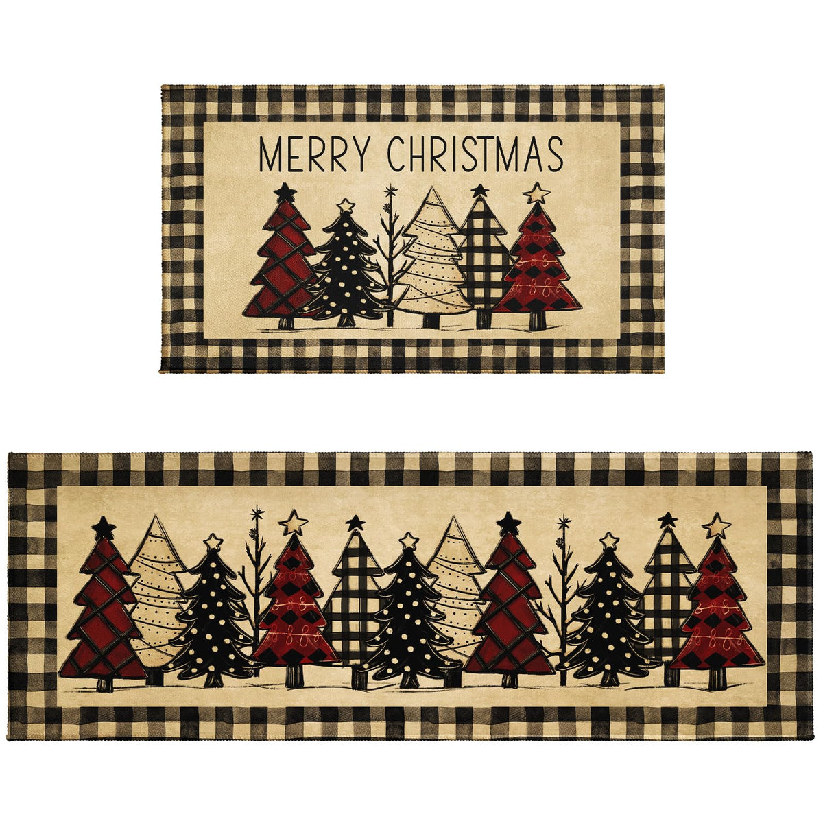 Robvobe Merry Christmas kitchen mats 17x30 standard provide soft comfort and reliable spill absorption in kitchens.