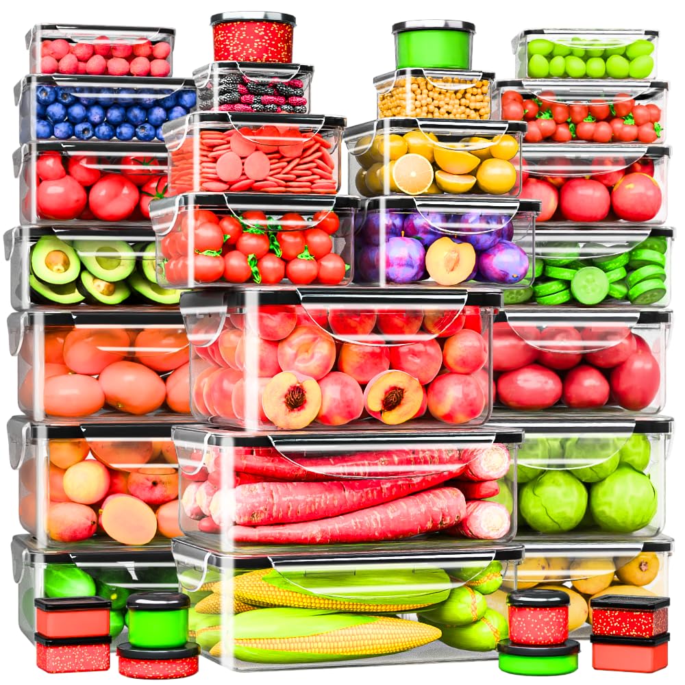 RockBerry 66 Pcs containers with airtight lids keep meals fresh and organized.