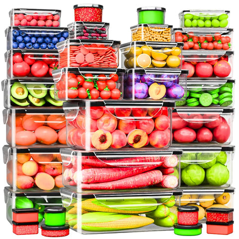 RockBerry 66 Pcs containers with airtight lids keep meals fresh and organized.