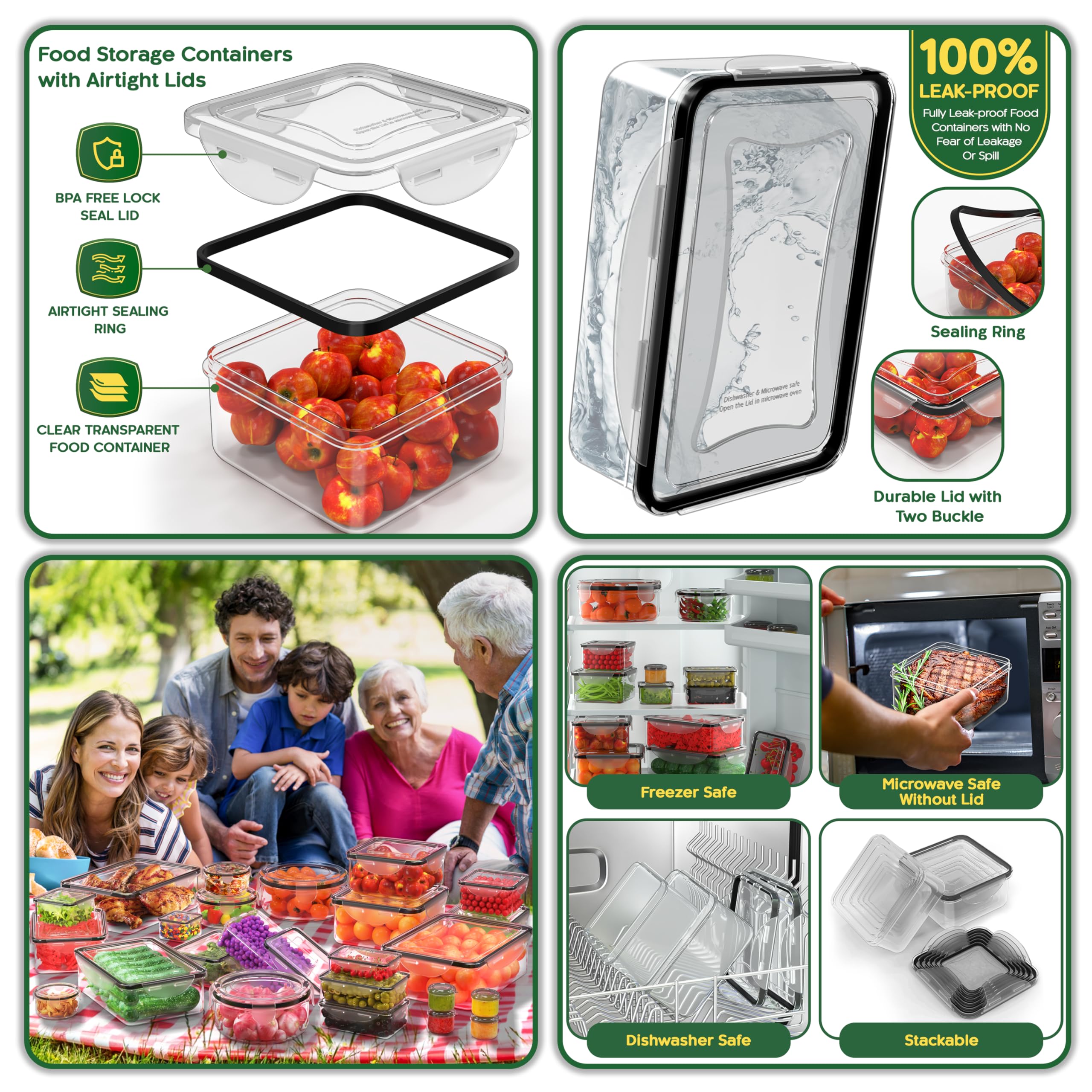 RockBerry durable reusable plastic containers for long term kitchen organization