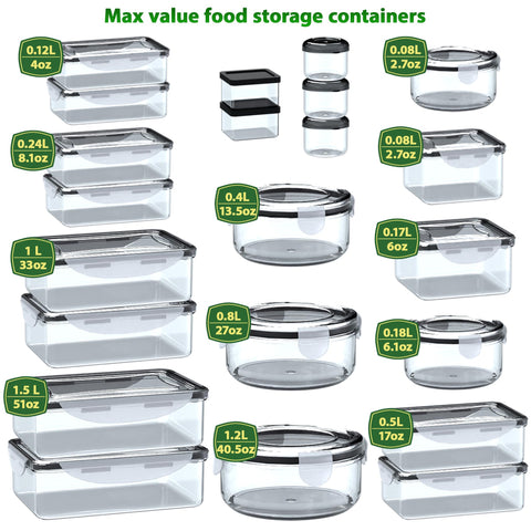 RockBerry rectangular containers with snap lids keep food fresh