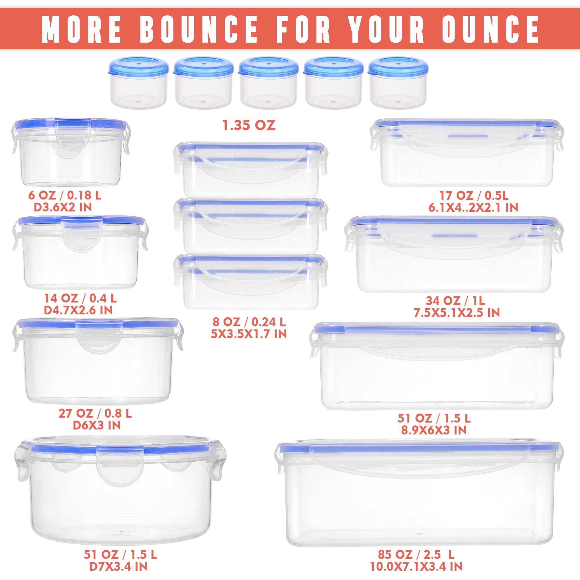 RockBerry rectangular containers with stackable design for pantry organization.