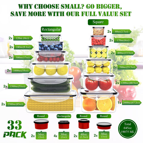 RockBerry stackable clear plastic containers for easy pantry organization.