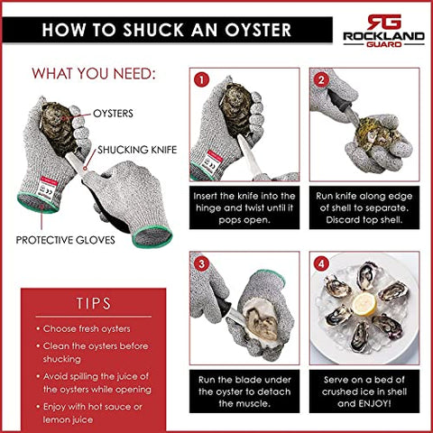 Rockland Guard oyster shucker reinforced blade opens tough shells with ease.