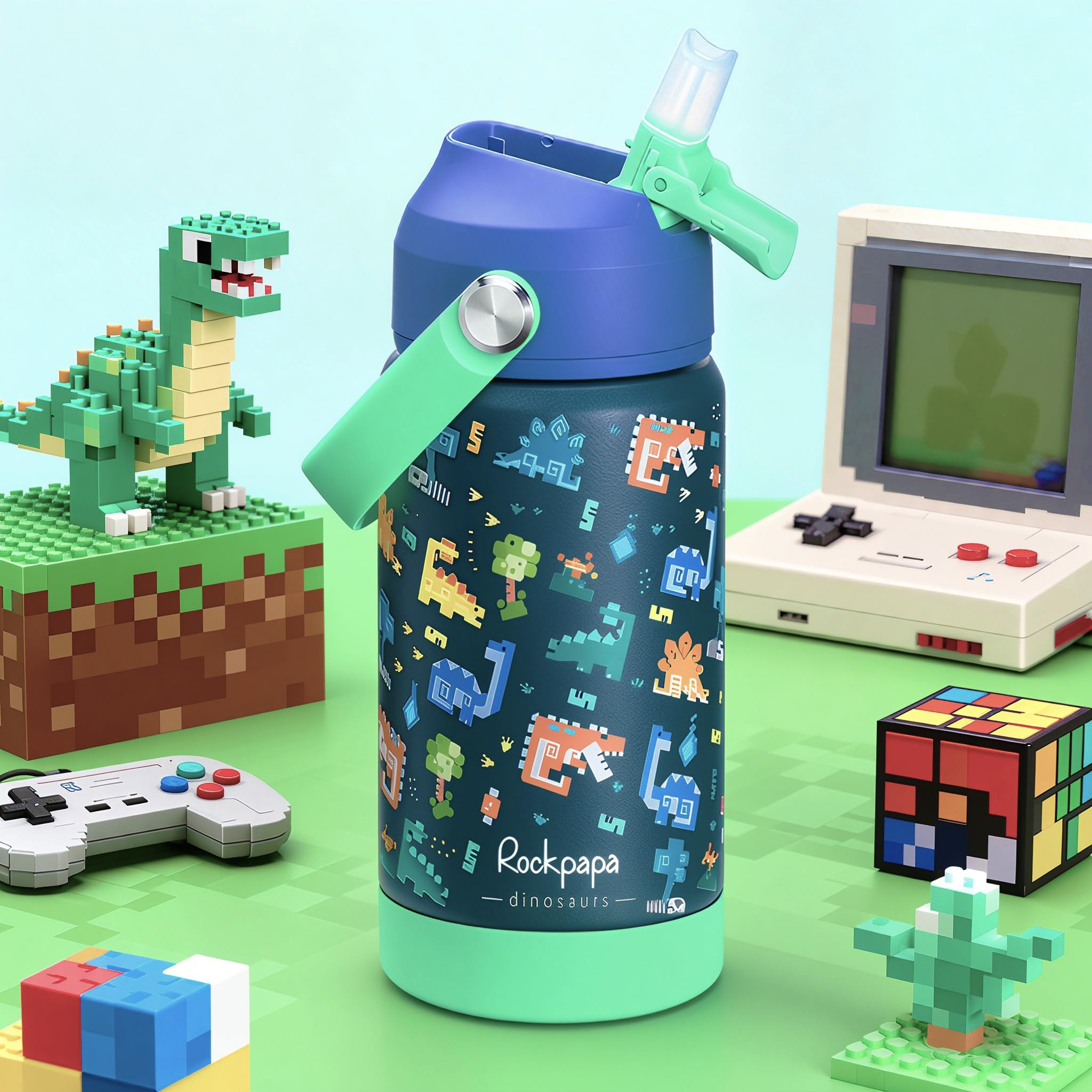 Rockpapa leak proof lid ensures spill free backpack trips and classroom use