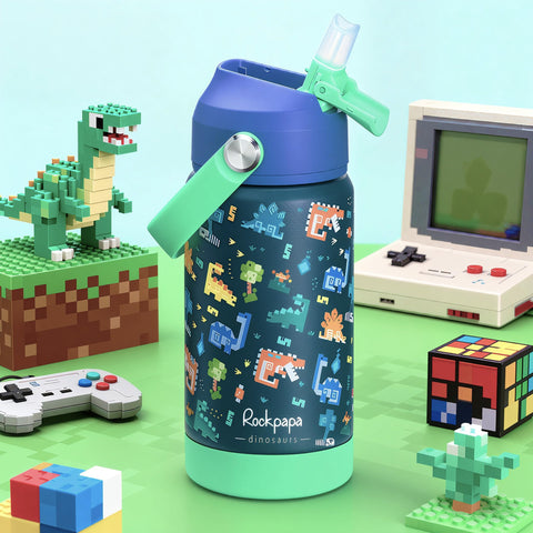Rockpapa leak proof lid ensures spill free backpack trips and classroom use