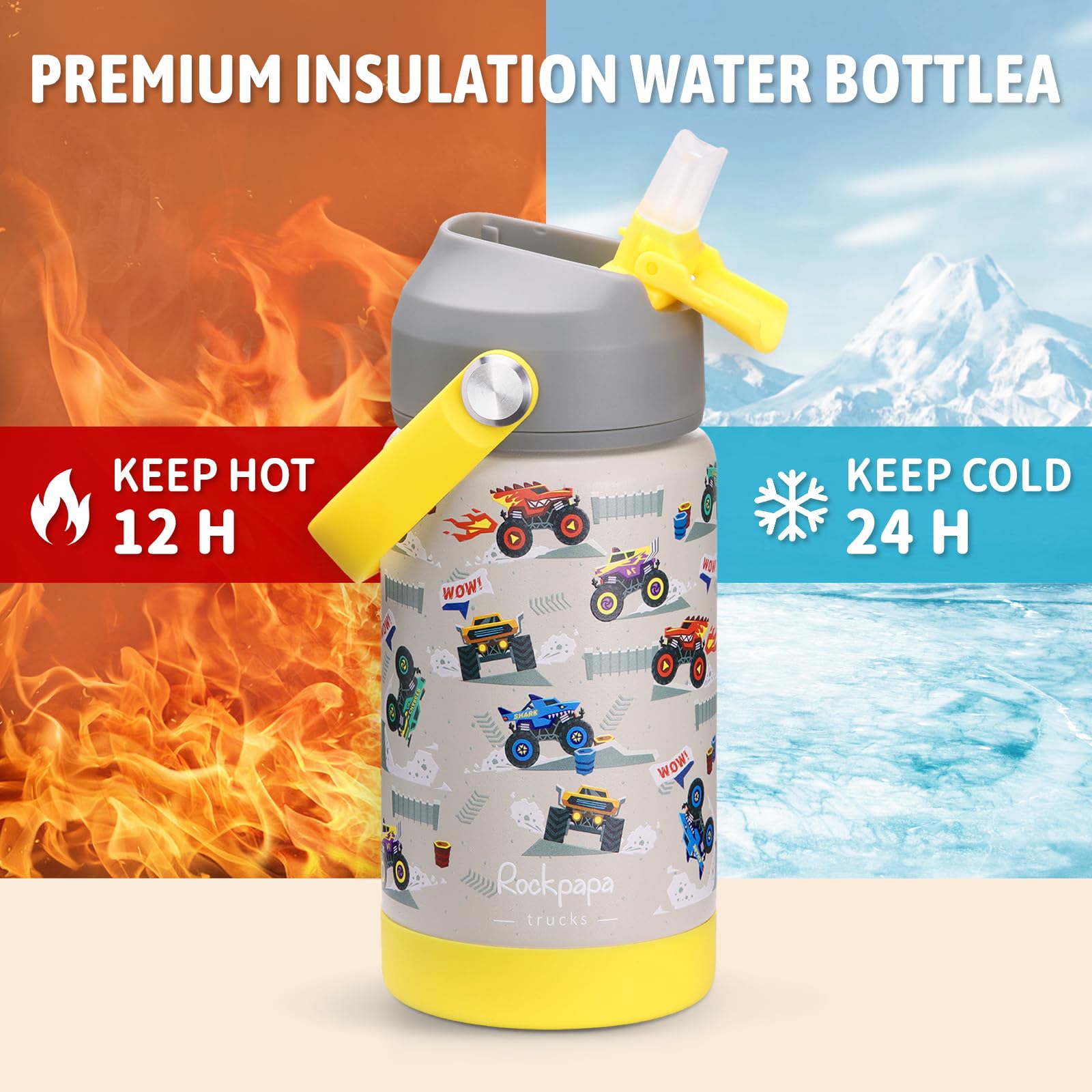 Rockpapa leak-proof lid with convenient handle prevents spills during travel