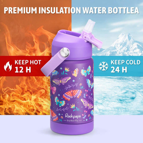 Rockpapa bottle with leak-proof lid prevents spills in bags.