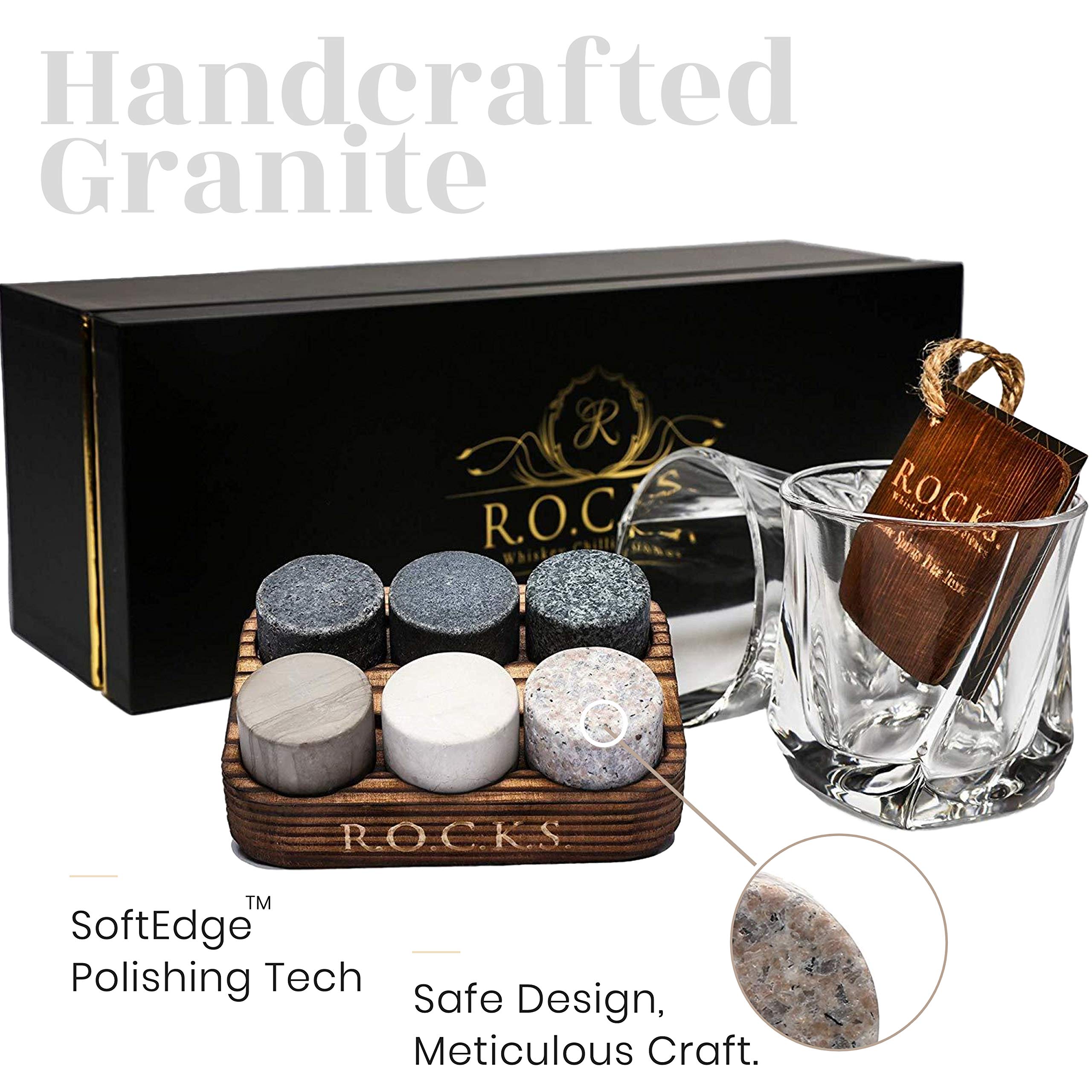 ROCKS stone closeup highlights unique granite colors for a premium presentation