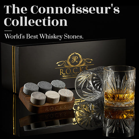 Rocks Whiskey heavy glasses highlight the drink's color and provide a premium grip