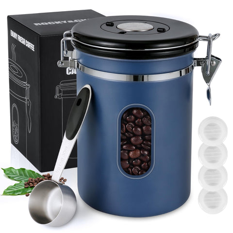 Rocky and Chao 1800ml canister with a transparent window maintains freshness.