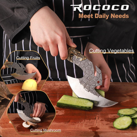 ROCOCO Viking Cleaver in rocking-action for efficient chopping