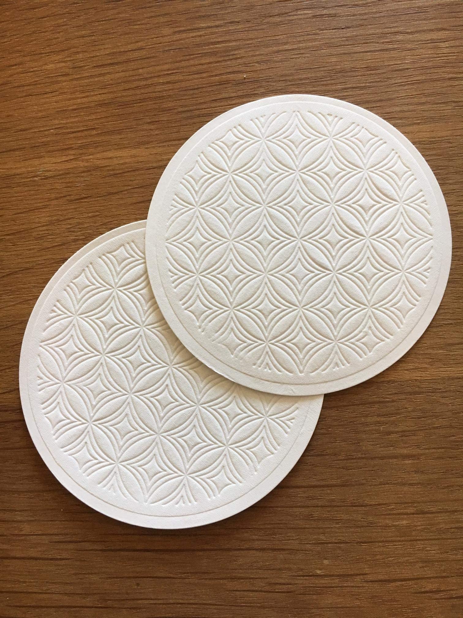 Libbey Cortado glass with paper coaster, ready for clean serving.