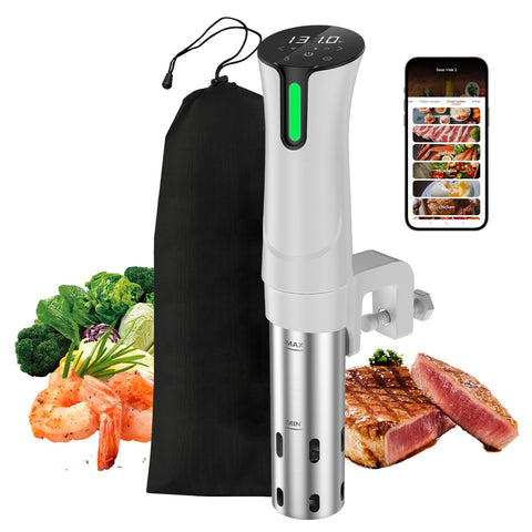 Rocyis 5G WiFi sous vide machine control panel for precise, hands-free cooking.