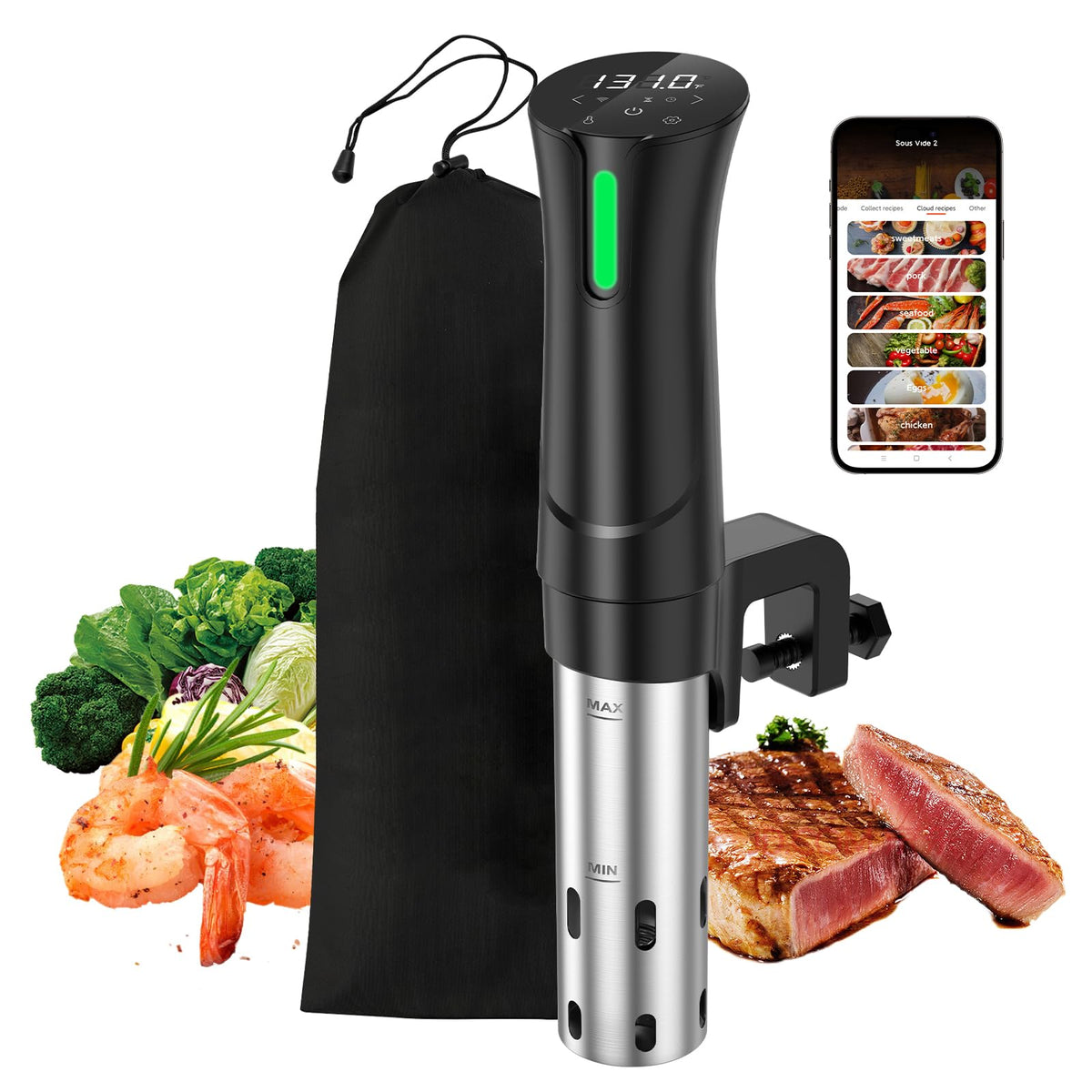 Rocyis 5GHz WiFi sous vide cooker enables remote control for precise timing