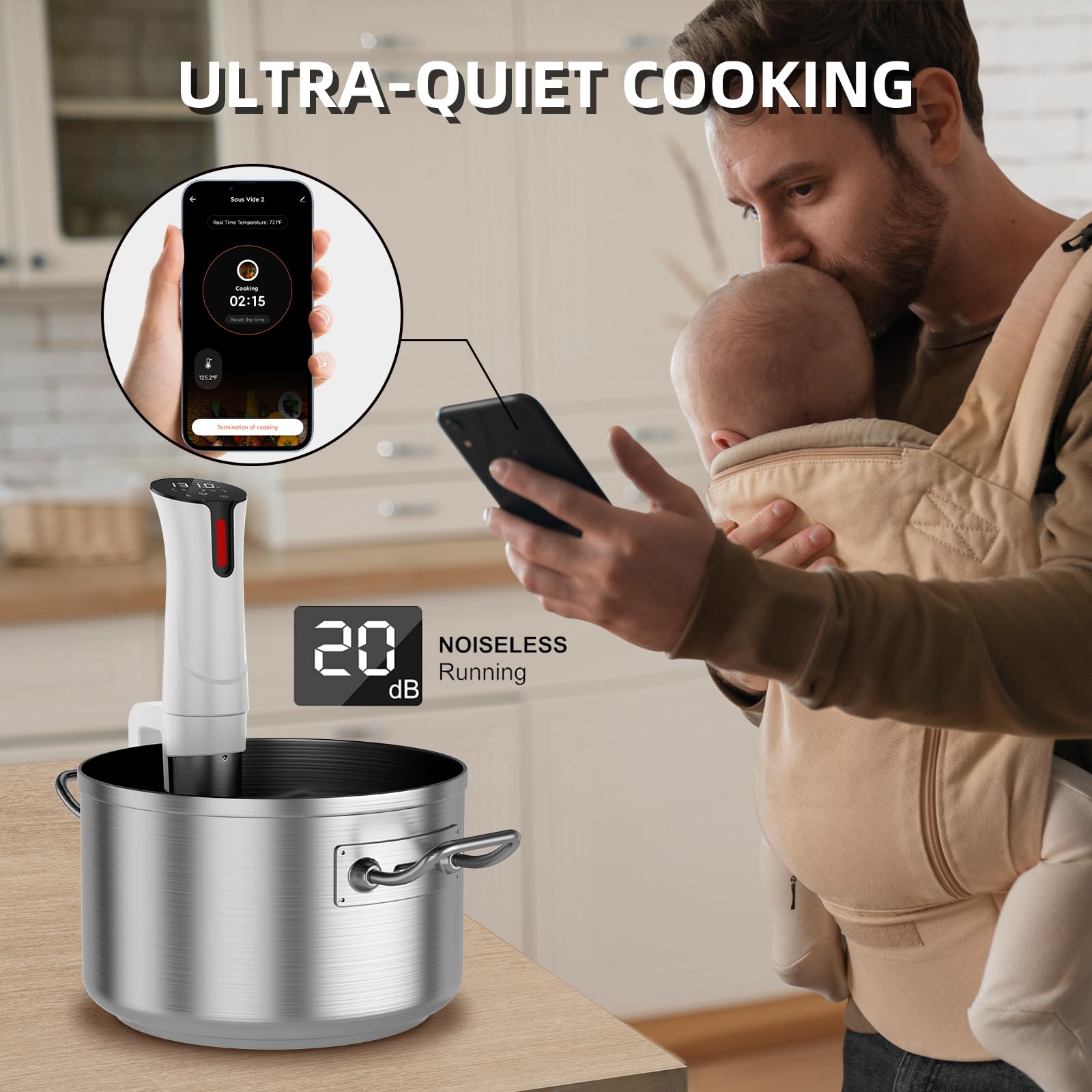 Rocyis quiet operation at 20 dB during cooking.