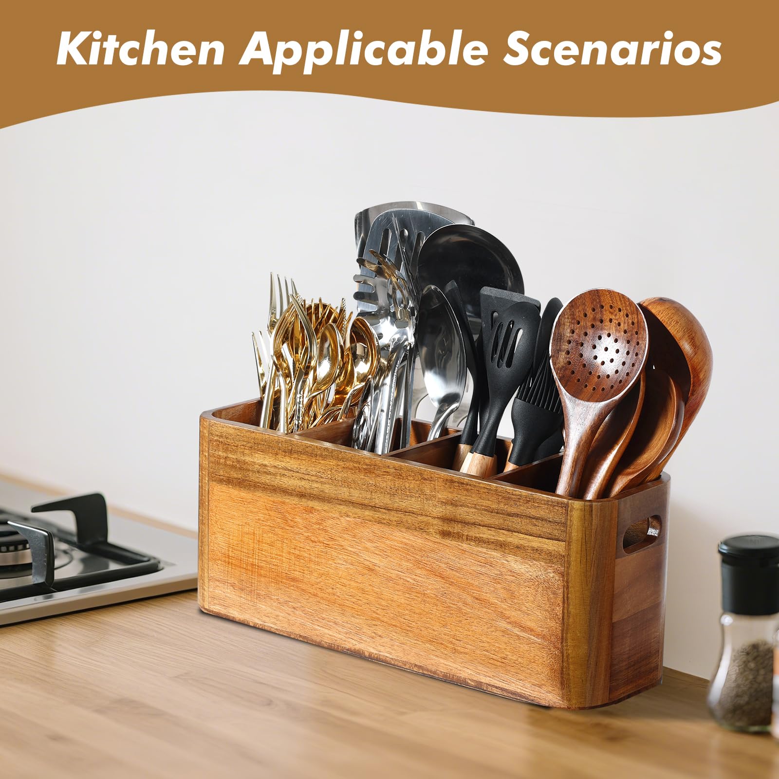 Rodelna wall-mount hooks with utensil holder demonstrates space-saving design.