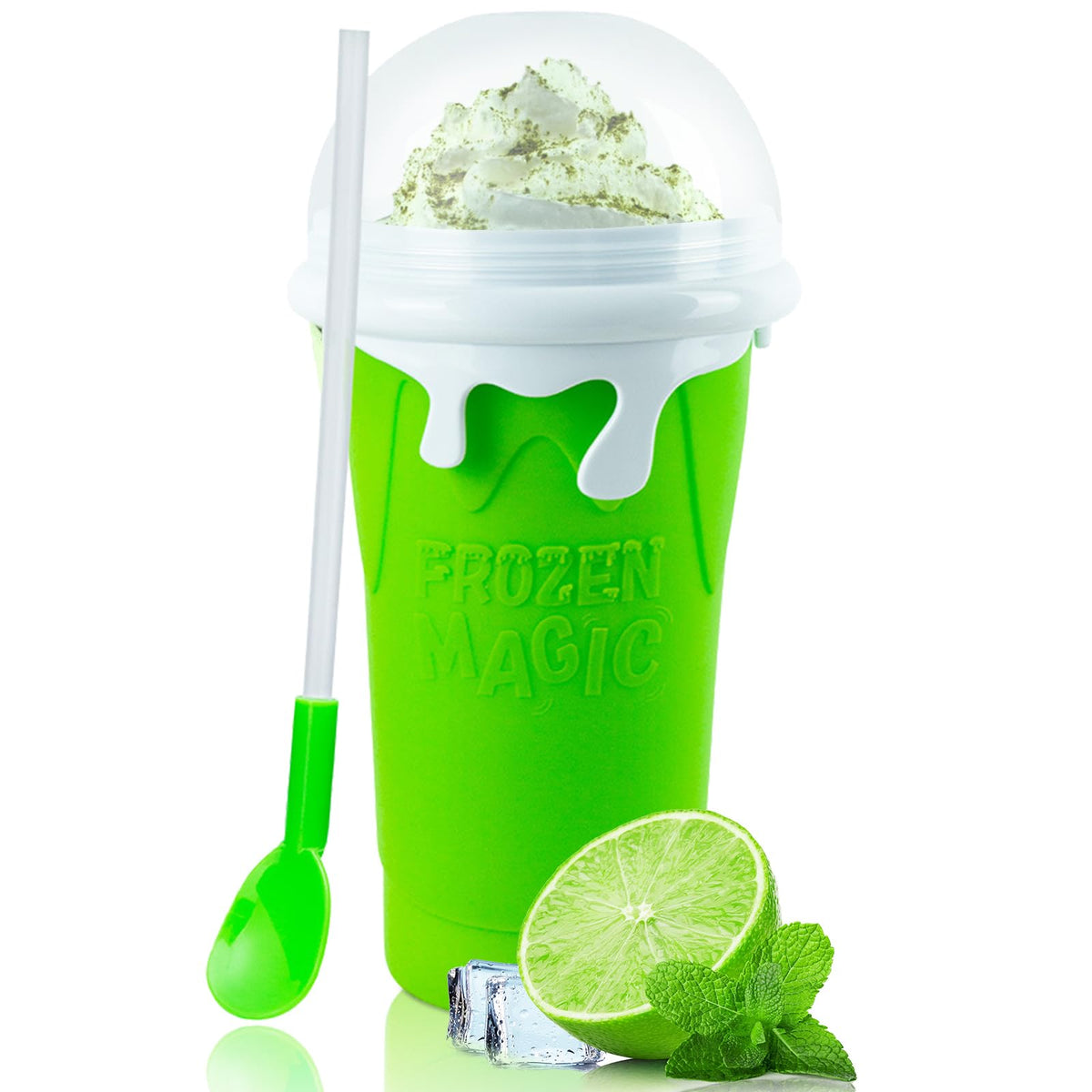 ROEDEER slushie cup 500ml in the freezer ready to transform beverages into icy treats.