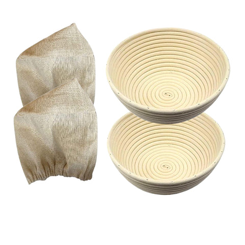 RoEsha 7-inch banneton baskets in a pair for artisanal sourdough proofing.