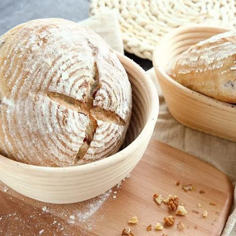 RoEsha round banneton for proofing bread shapes and crust formation.