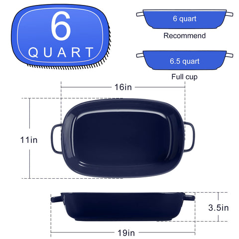 Roeveca oven-safe baking dish blue glaze for everyday cooking