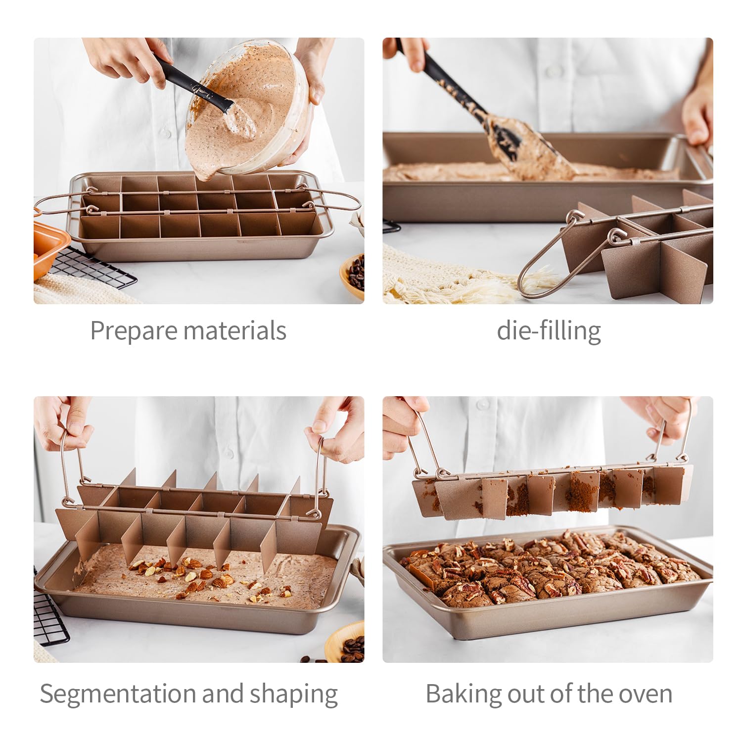 ROFROX brownie pan features carbon steel construction for reliable heat