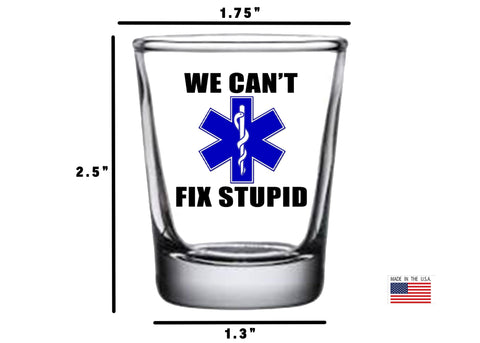 Rogue River Tactical heavy solid-base shot glass prevents spills during cheers.
