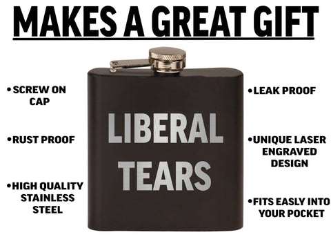 Rogue River Tactical stainless steel hip flask with leakproof cap for on-the-go sipping.