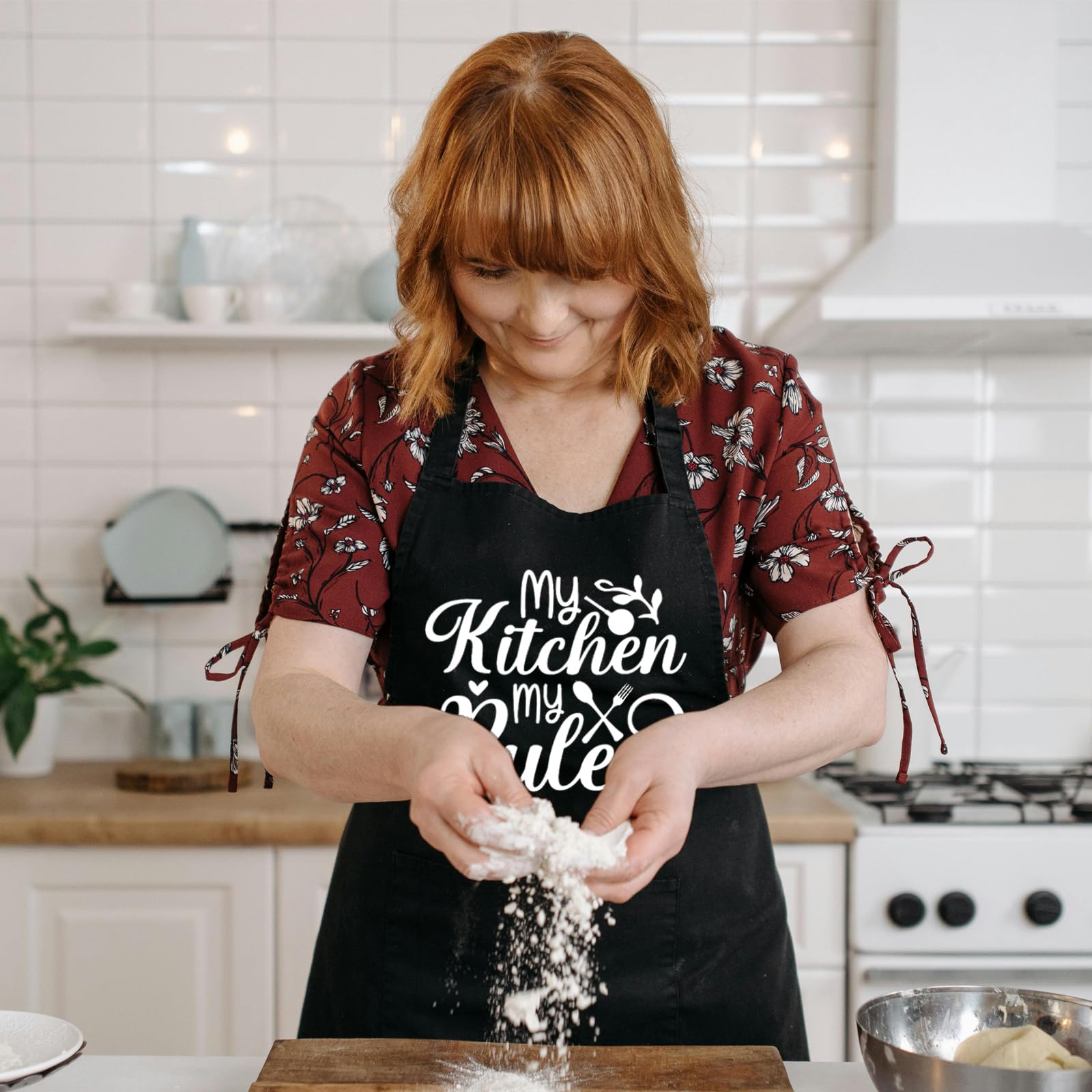 Rokasreke adjustable-neck apron, comfortable fit for long cooking sessions.