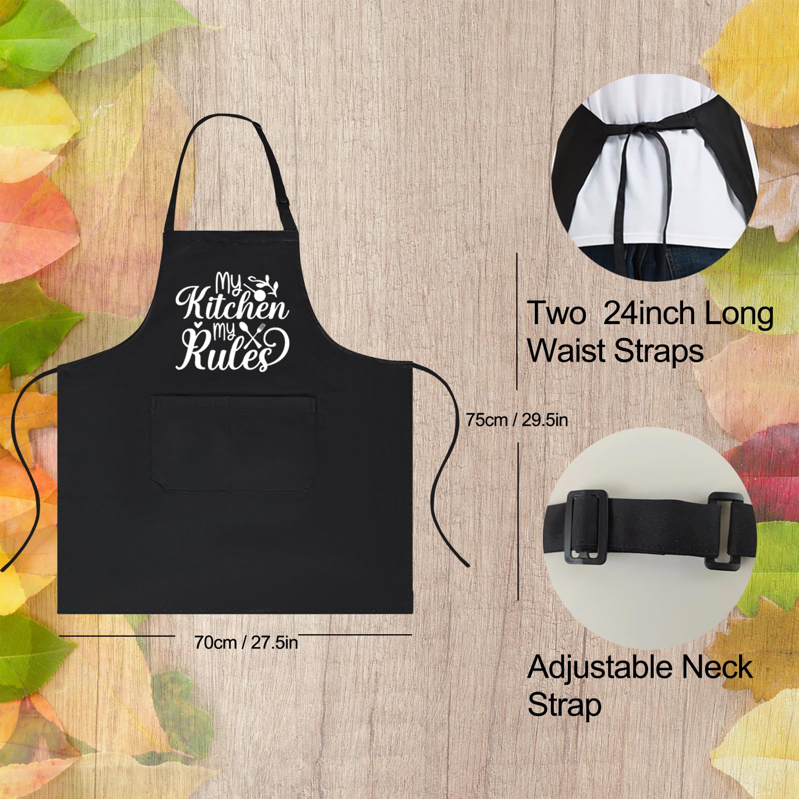 Rokasreke machine-washable apron, easy cleanup after cooking.