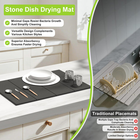 ROLENTIC foldable drying mat saves counter space when not in use.