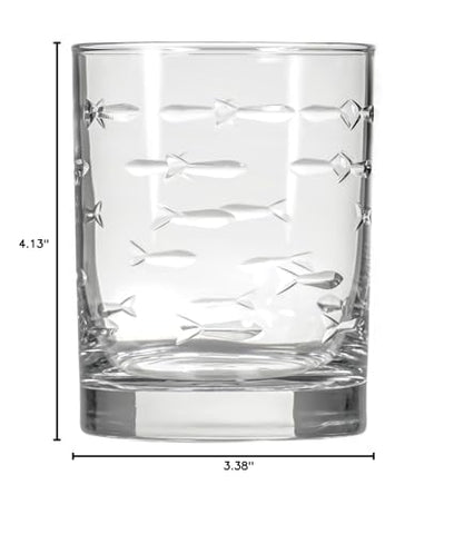 Rolf Glass School of Fish 13 oz capacity ideal for whiskey and cocktails