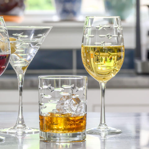 Rolf Glass School of Fish lead-free glass for safe everyday sipping