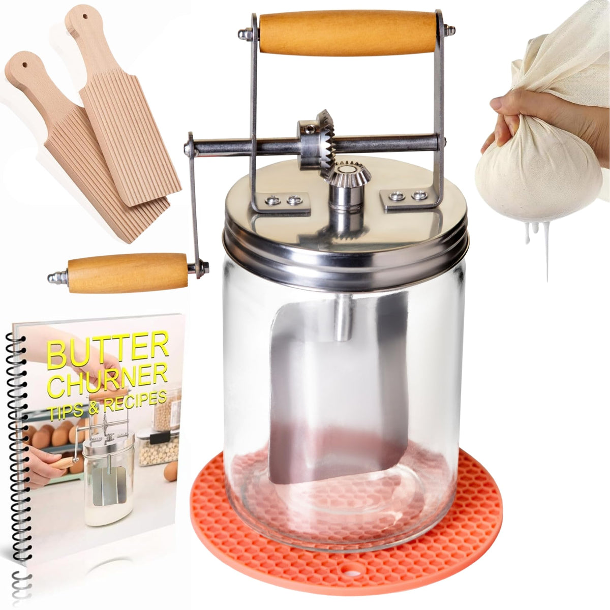 Roman Ventures Dazey butter churner set for home slow-churned butter production
