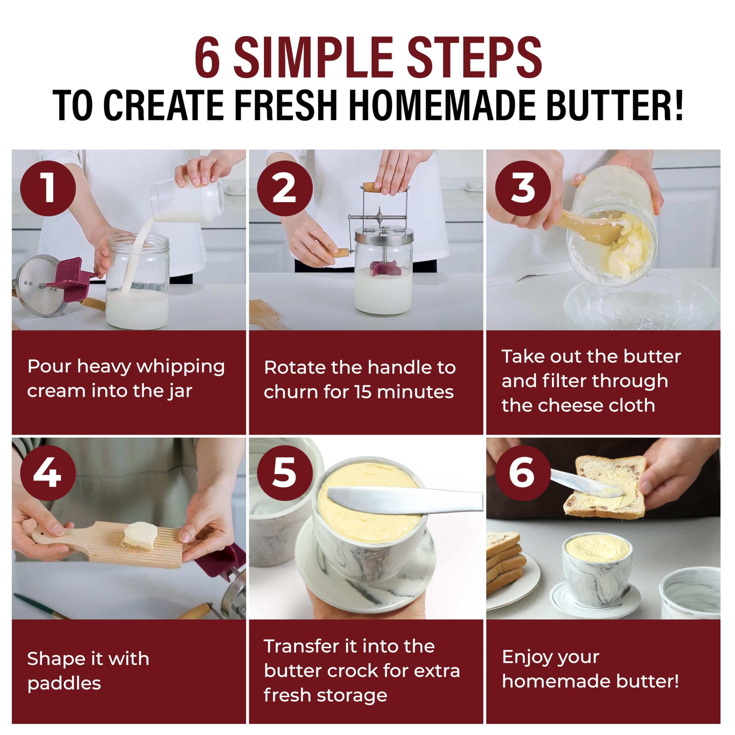 Roman Ventures Dazey butter crock storage keeps finished butter fresh longer.