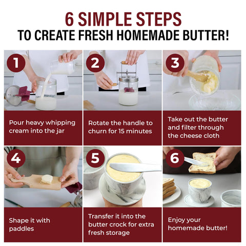 Roman Ventures Dazey butter crock storage keeps finished butter fresh longer.