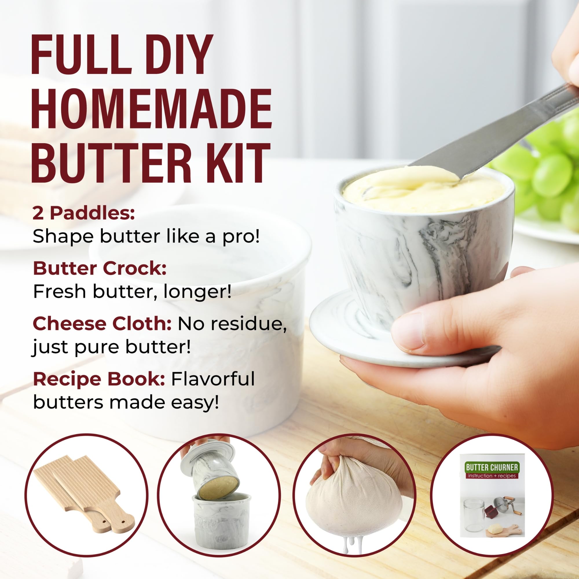 Roman Ventures Dazey butter on bread shows final use and aroma.