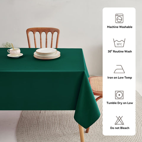 Romanstile Christmas rectangle tablecloth care-ready fabric that cleans easily.