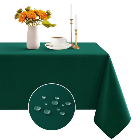Romanstile Christmas rectangle tablecloth top view showing waterproof protection against spills.