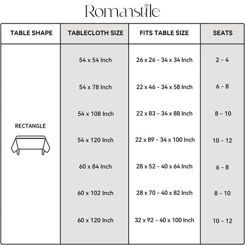 Romanstile cut-to-fit tablecloth; trim to match your table.
