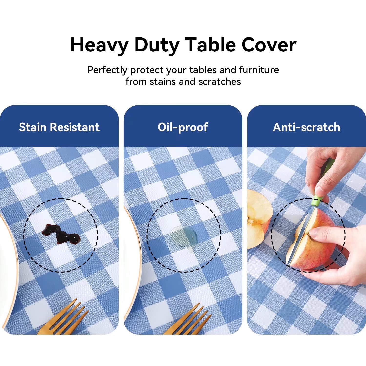 Romanstile easy wipe-clean tablecloth keeps setups tidy for outdoor events.