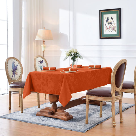 Romanstile heavyweight-tablecloth 60x102 drapes smoothly over large tables.