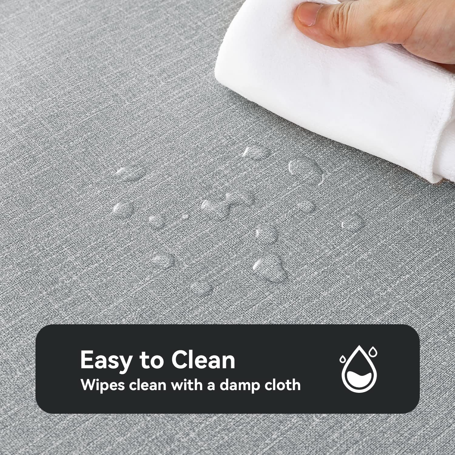Romanstile oil-spill-proof tablecloth for quick, easy cleanups.