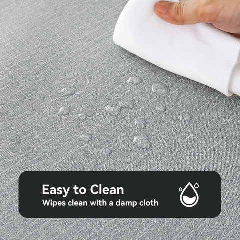 Romanstile oil-spill-proof tablecloth for quick, easy cleanups.