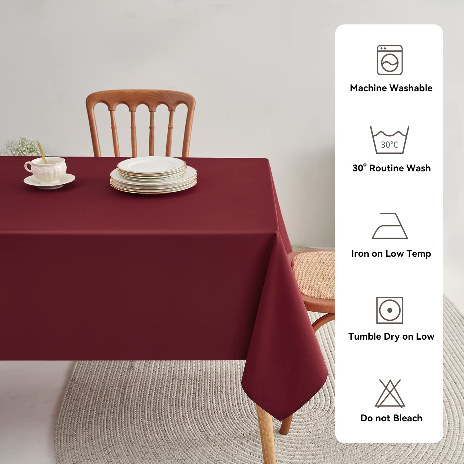 Romanstile 60x84 inch tablecloth fitting larger tables for versatile dining