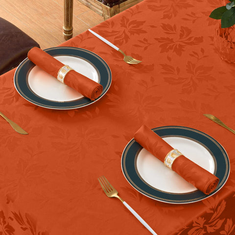 Romanstile easy-care tablecloth beads liquids for quick cleanup after meals.