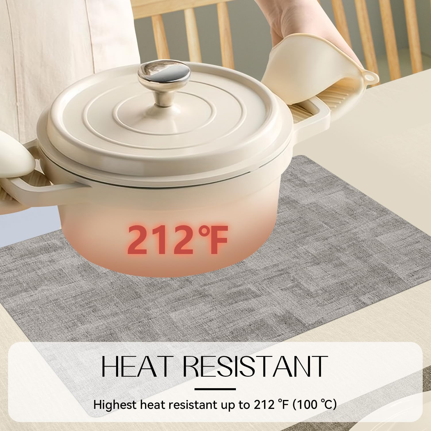 Romanstile wipeable placemats keep dining surfaces clean with a quick wipe.